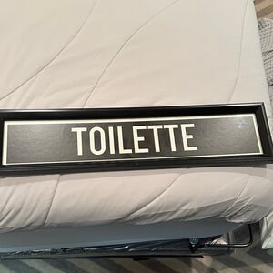 Z Gallerie Black and White Toilette Sign